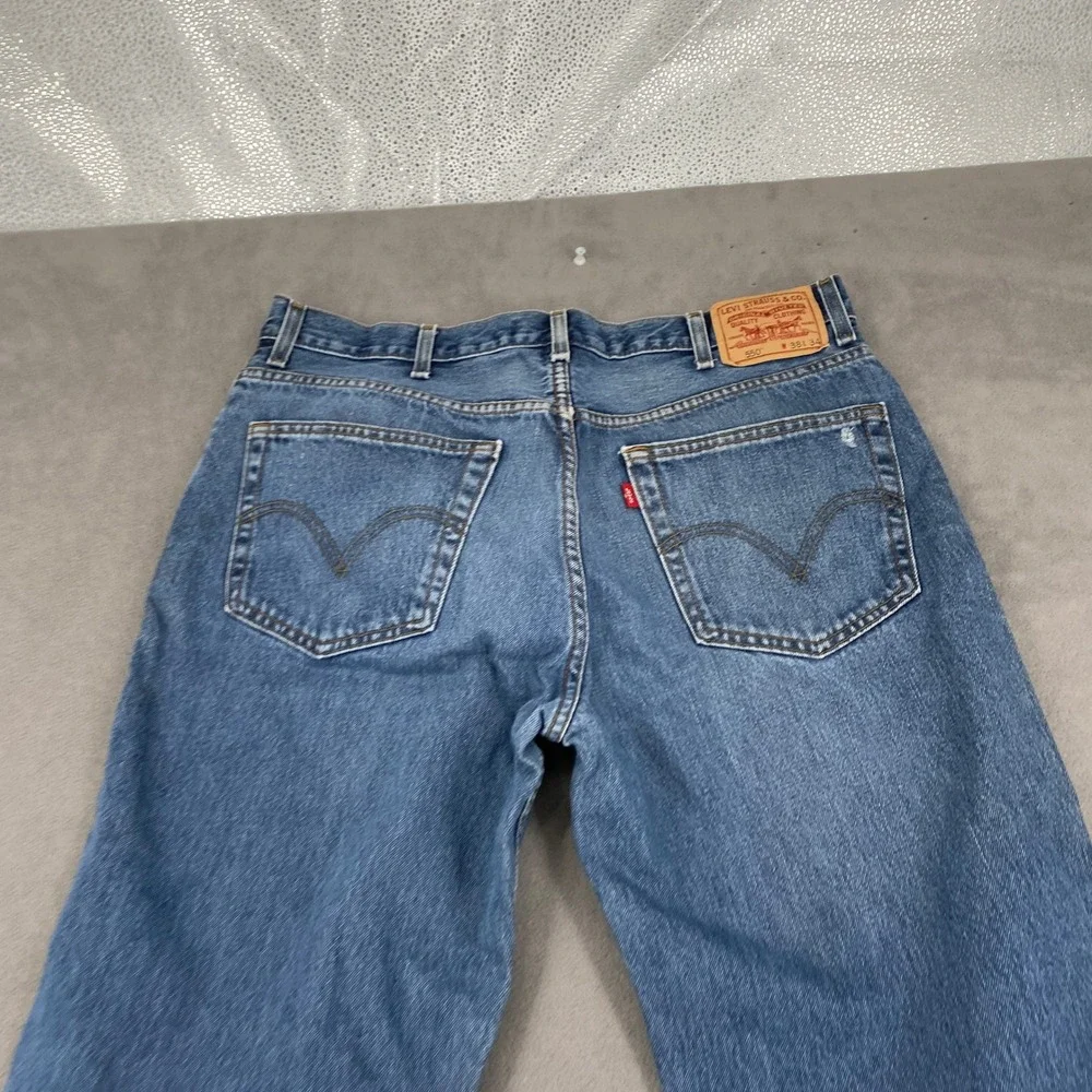 Levis 550 Relaxed Fit Blue Denim Jeans Mens 38x34 Medium Wash Cotton 6776